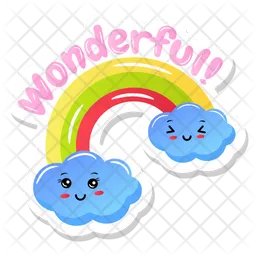 Rainbow Sticker  Icon
