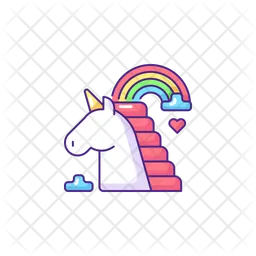 Rainbow unicorn Icon