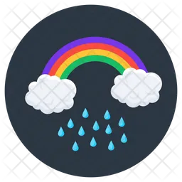 Rainbow with Rain  Icon