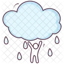Rainy Clouds Raindrops Rainy Weather Icon