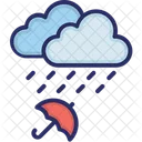 Clouds Raining Umbrella Icon