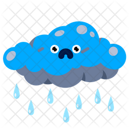 Raining Cloud Icon - Download in Flat Style