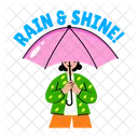 Raining Umbrella Shade Character Icon