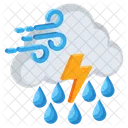 雷雨、暴風雨、降雨 アイコン