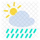 Rain Cloud Sun Icon