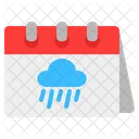 Rainy Rainy Weather Calendar Rainy Season Calendar Icon
