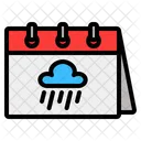 Rainy Rainy Weather Calendar Rainy Season Calendar Icon