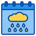 Rainy Cloud Day Season Rain Calendar Date Icon