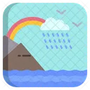 Rainy Landscape Rainy Rainbow Icon