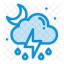 Rainy Night Moon Night Cloud Thunder Icon