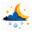 Rainy Night Night Rainfall Night Thunderstorm Icon