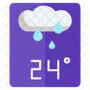 Rainy Temperature Thermometer Cloud Icon