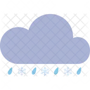 Rainy And Snowy Weather Cloud Icon