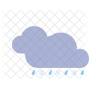 Rainy And Snowy Weather Cloud Icon