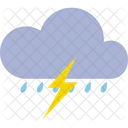 Rainy With Thunder Weather Cloud Icon
