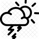 Dia Relampago Relampago Ensolarado Ícone