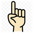 Raise Finger Hand Gesture Pointing Up Icon