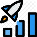 Wachstumsdiagramm Balkendiagramm Rakete Und Diagramm Symbol