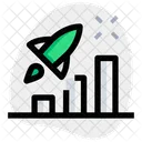 Rakete Und Diagramm Wachstumsdiagramm Balkendiagramm Symbol