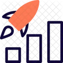 Wachstumsdiagramm Balkendiagramm Rakete Und Diagramm Symbol