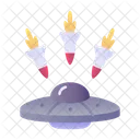 Raketen Auf UFO Angriff Auf UFO Angriff Auf Fliegende Untertasse Symbol