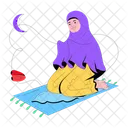 Ramadan Female Praying Religious Girl Icon