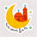 Ramadan Moon Happy Ramadan Mosque Building Icon