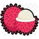 Rambutan Con Medio Pelado Rambutan Fruta Icono