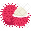 Rambutan Con Medio Pelado Rambutan Verdura Icono