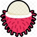 Rambutan Medio Pelado Rambutan Fruta Icono