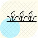 Rangée de plantes propres  Icône