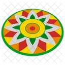 Rangoli Mat Colors Design Icon