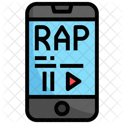 Rap Music Icon - Download in Colored Outline Style
