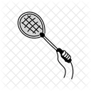 Meio Tom Segurando A Ilustracao Da Raquete De Badminton Raquete De Badminton Raquete Icon