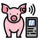 Rastreamento De Gado Iot Pig Monitoramento Identificacao De Animais Tecnologia De Gado Ícone