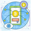 Transaccion Movil Transferencia De Dinero Comercio De Bitcoins Icono
