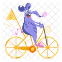 Rat Riding Rat Cycling Mouse Riding Icon
