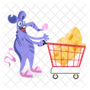 Rat Shopping Mouse Shopping Rat Cart Icon