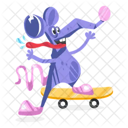 Rat Skating  Icon