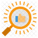 Rating Thumb Up Magnifying Glass Icon