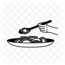 Ilustracion De Ravioles Monocromos Negros Ravioles Comida Icono