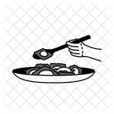 Black Monochrome Ravioli Illustration Ravioli Food Icon