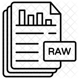 Raw Data Icon - Download in Line Style