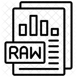 Raw Data Icon - Download in Line Style