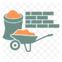Raw Material Wheelbarrow Maintenance Icon