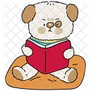 Dog Reading Book Icon