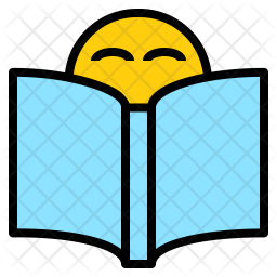Reading Icon - Download in Colored Outline Style