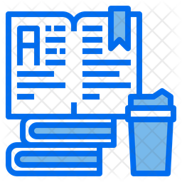 Reading Icon - Download in Colored Outline Style
