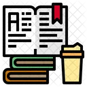 Open Book Books Coffee Cup Icon