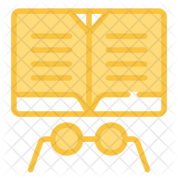 Reading Icon - Download in Colored Outline Style image.